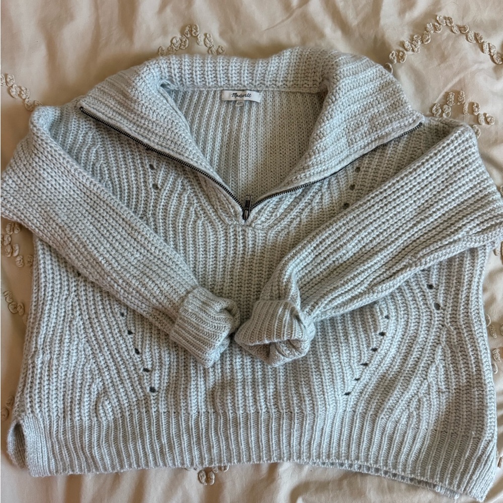 Madewell Light Gray Cowl Neck Sweater